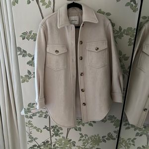 Aritzia shacket - cream/oat color size XS